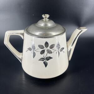 Buffalo Pottery Royal Rochester Vitrified Hand Painted Teapot Antique Insert